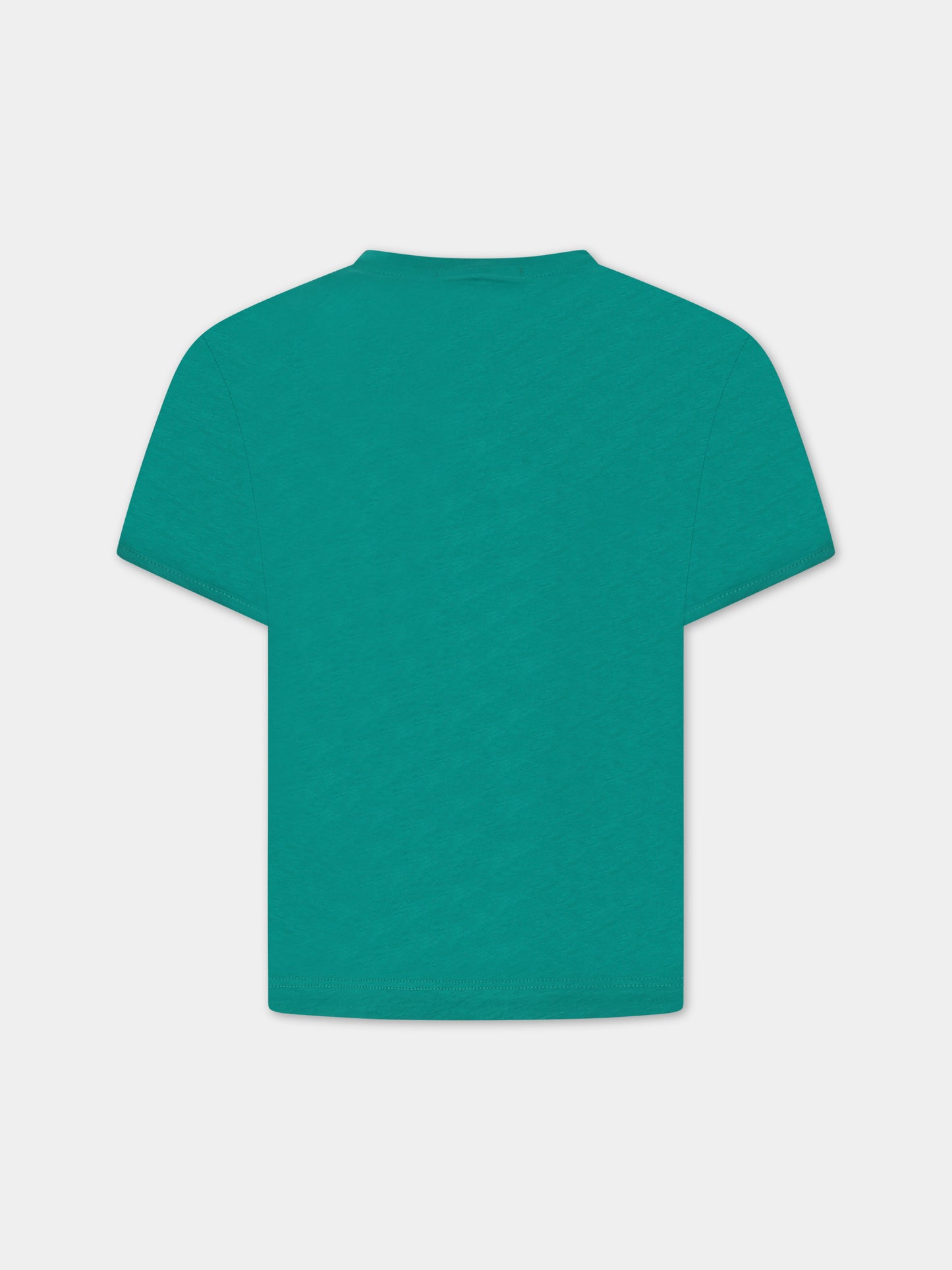 T-shirt verde per bambino con logo,Dondup Kids,DMTS103 CJF651005 1005