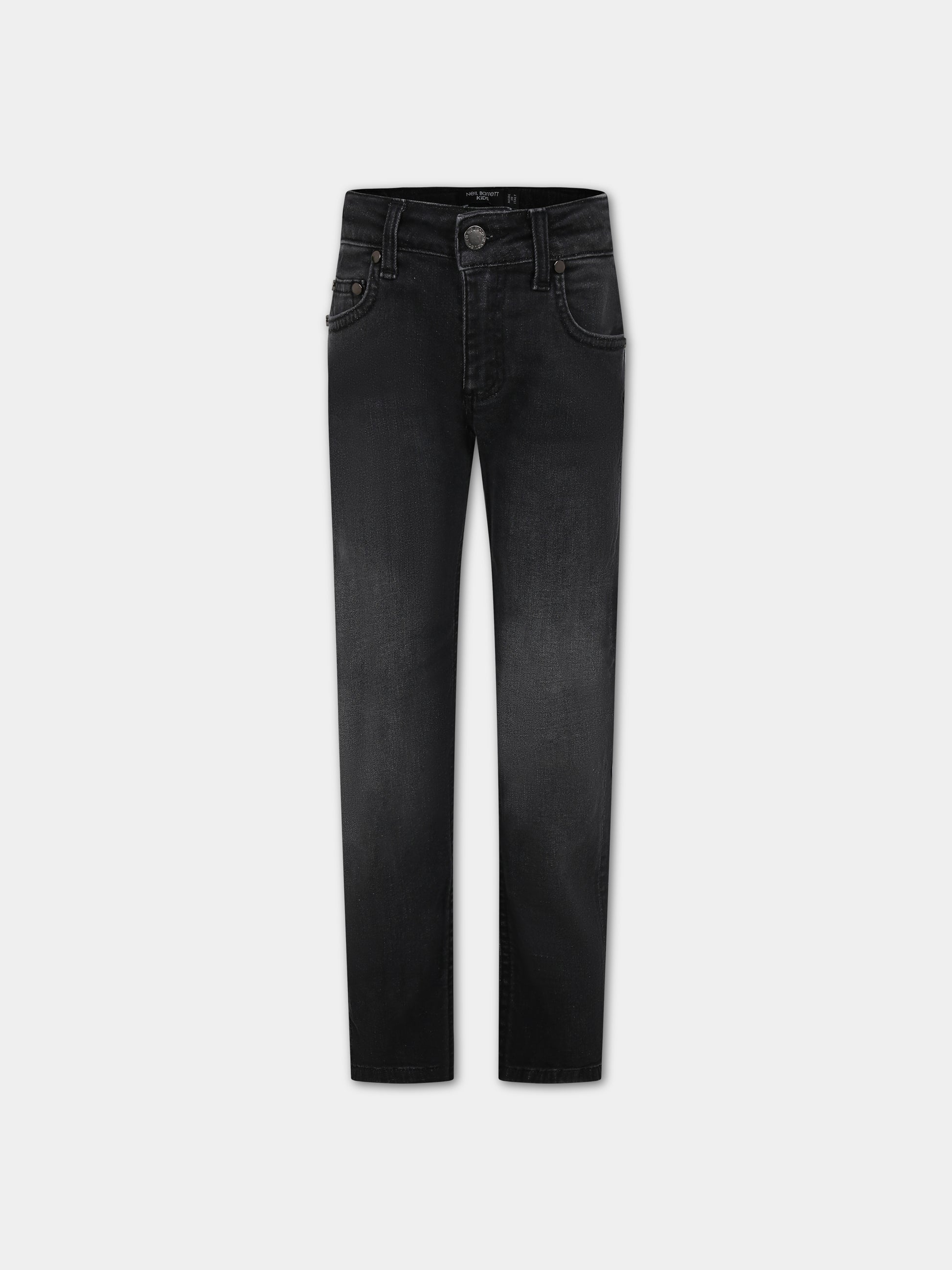 Jeans neri per bambino con logo,Neil Barrett Kids,033598 127