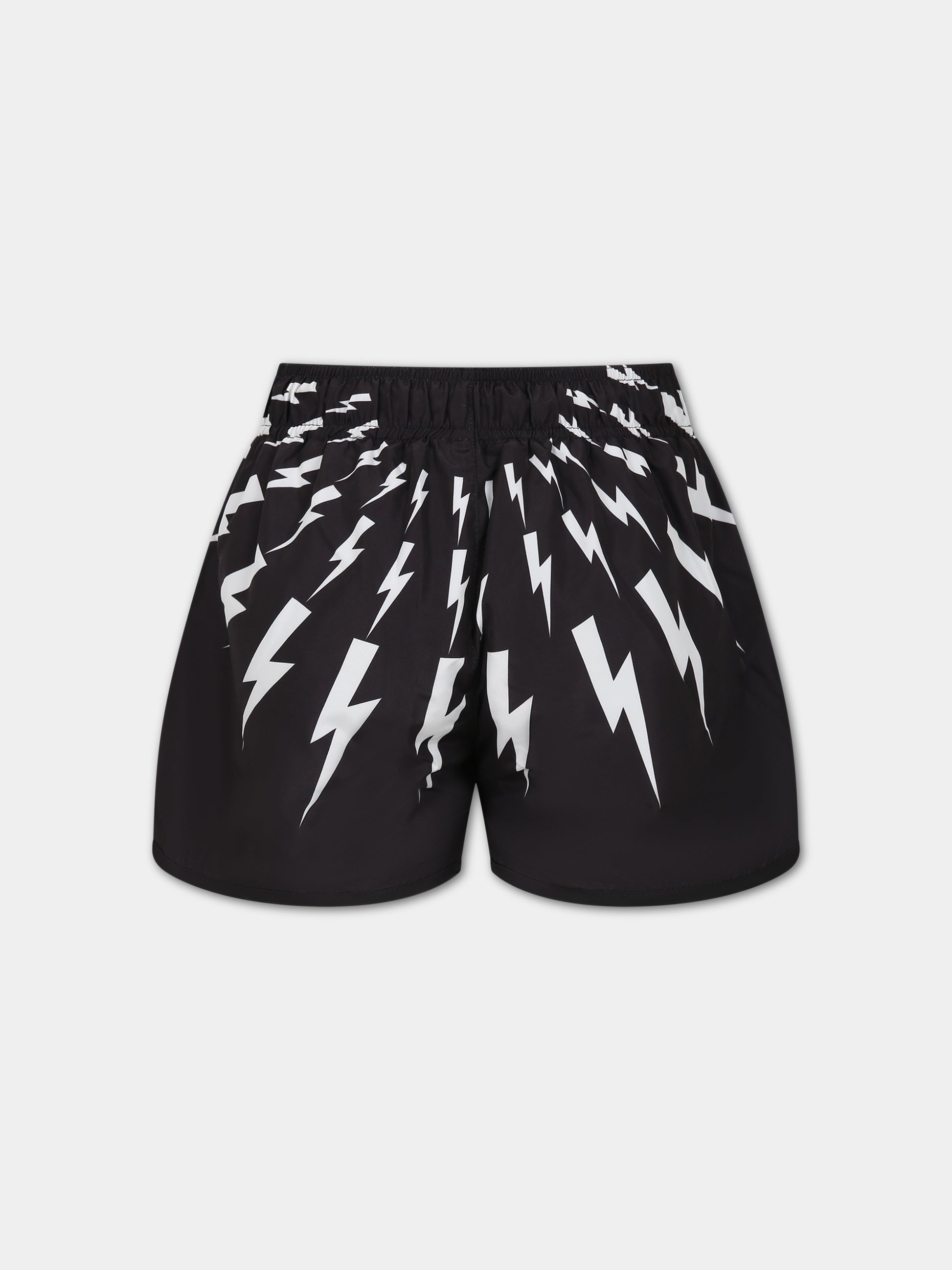 Boxer mare nero per bambino con iconiche saette,Neil Barrett Kids,033626 110/09