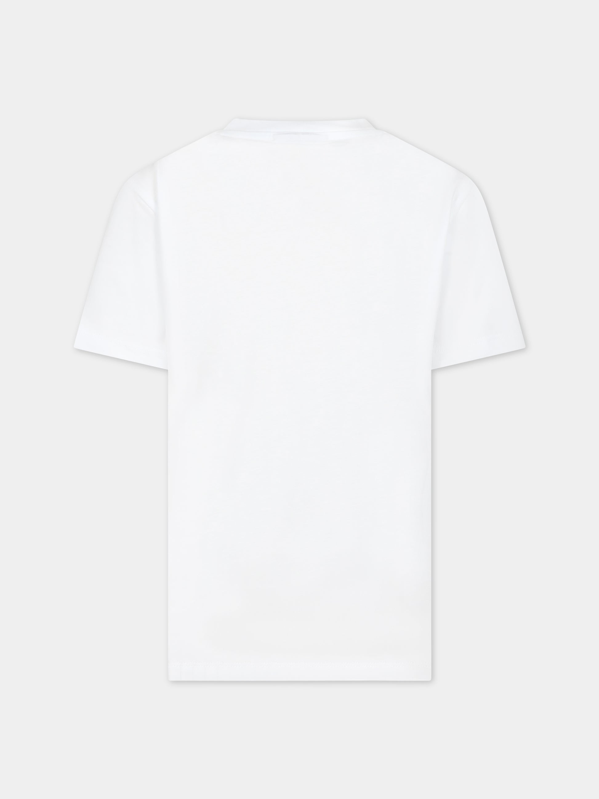 T-shirt bianca per bambino con logo e iconica saetta,Neil Barrett Kids,033634 001