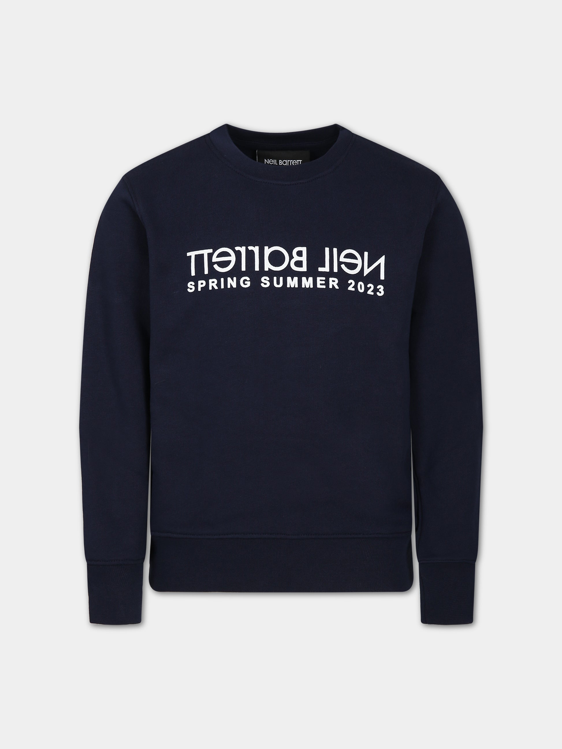 Felpa blu  con logo per bambino,Neil Barrett Kids,033648 060