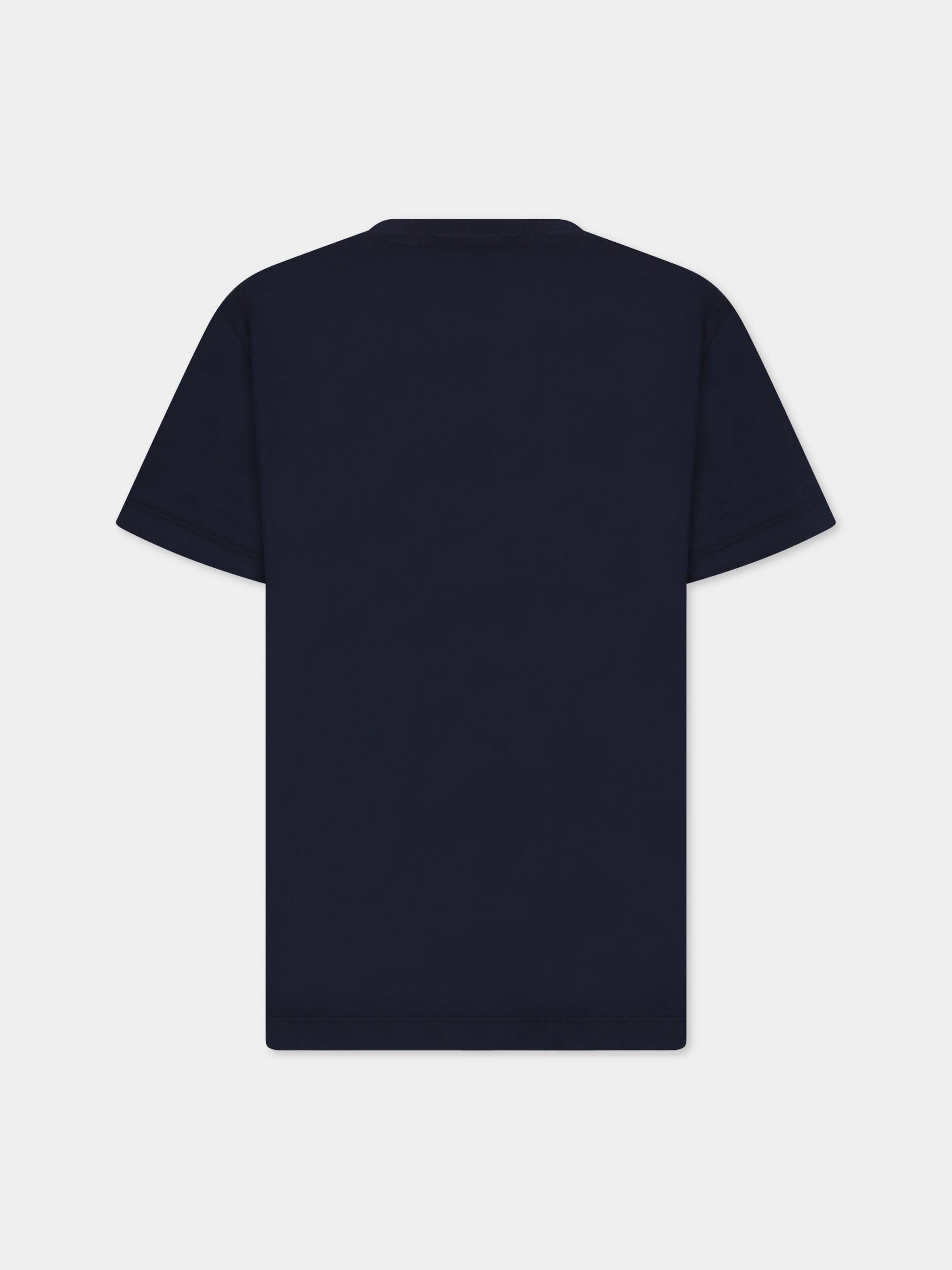 T-shirt blu con logo per bambino,Neil Barrett Kids,033651 060