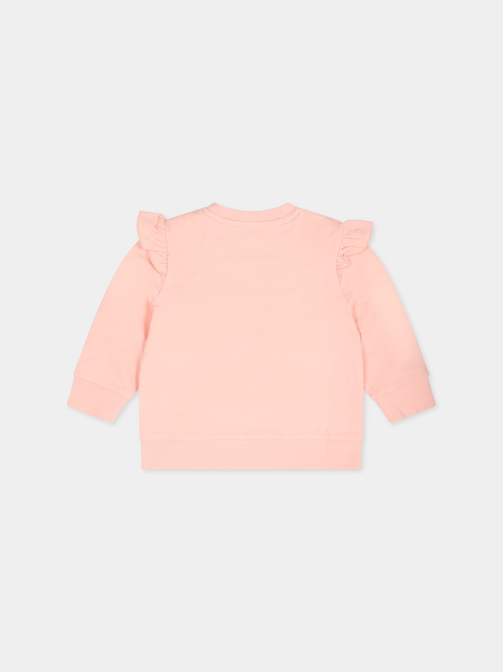 Felpa rosa per neonata con monogramma,Tommy Hilfiger Junior,KN0KN01696 TJS