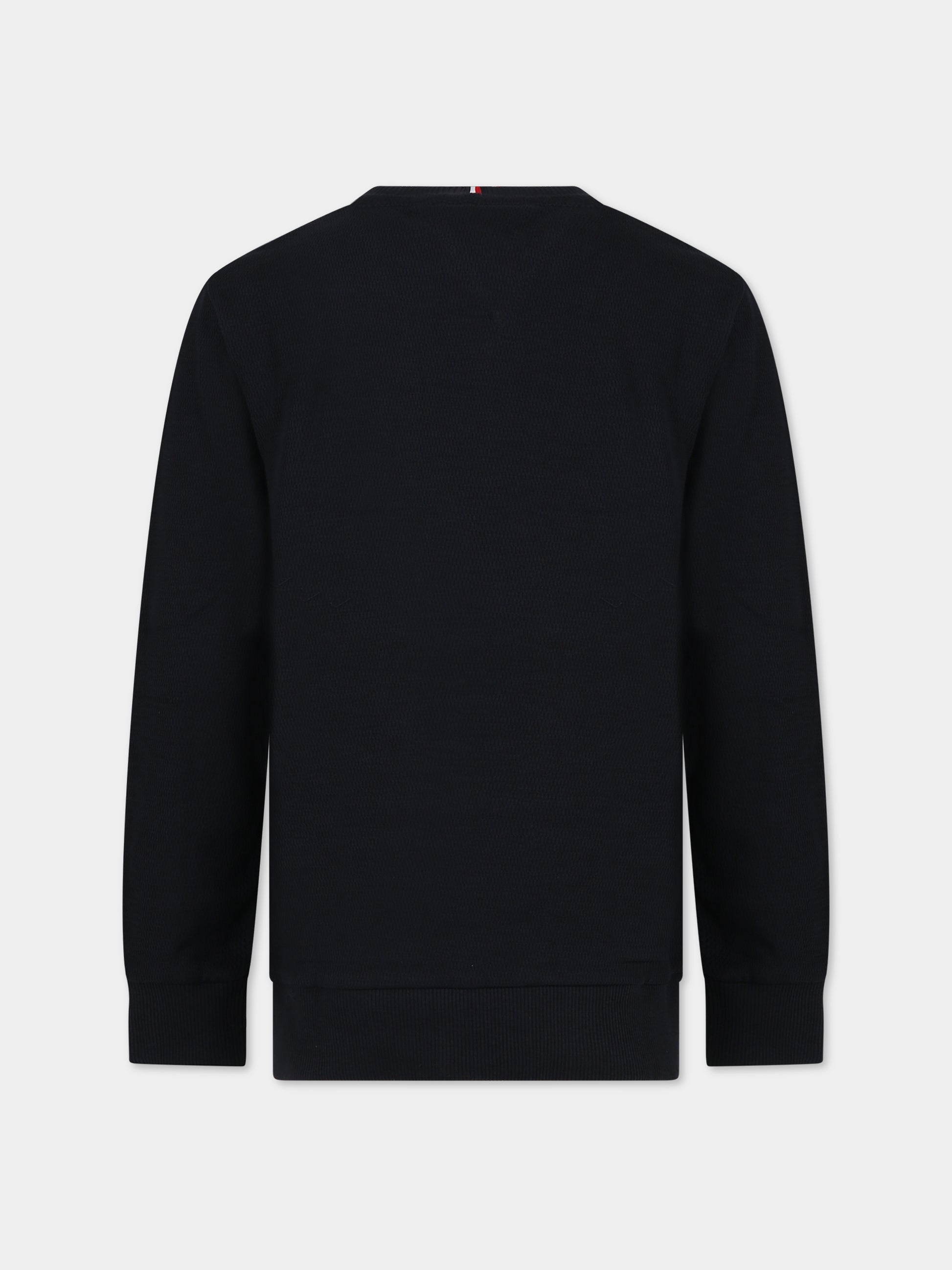 T-shirt blu per bambino con monogramma,Tommy Hilfiger Junior,KB0KB08350 DW5