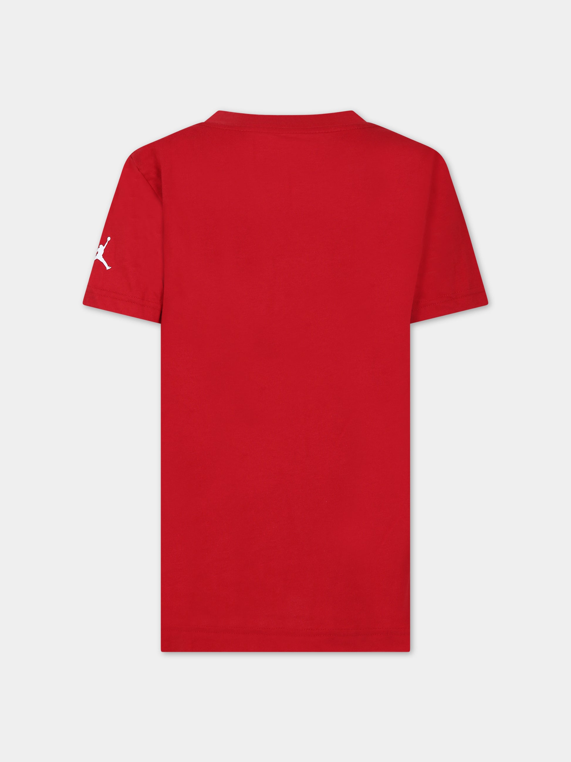 T-shirt bordeaux per bambino con stampa e logo,Jordan,955175 R78