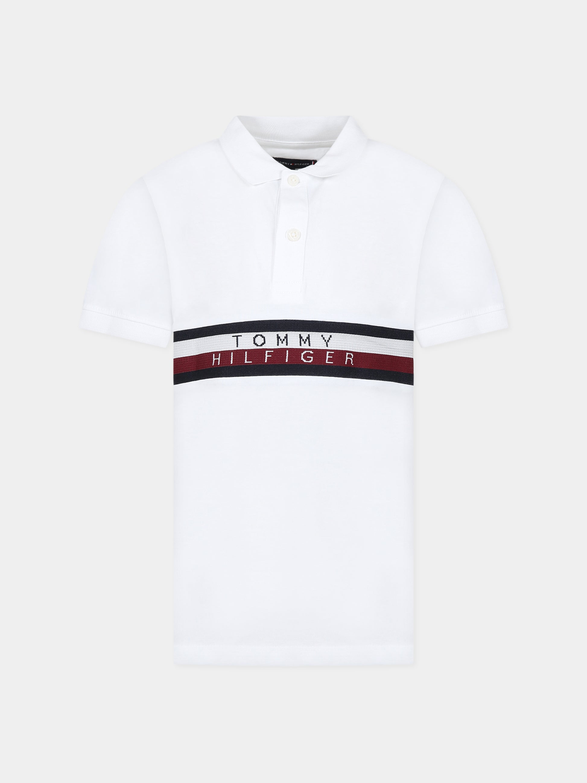 T-shirt bianca per bambino con logo,Tommy Hilfiger Junior,KB0KB08157 YBR