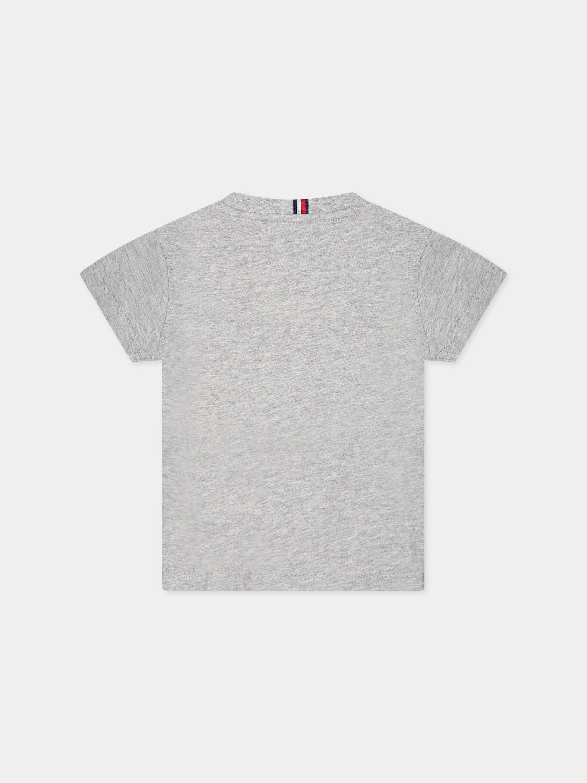 T-shirt grigia per neonato con logo,Tommy Hilfiger Junior,KS0KS00210 T01