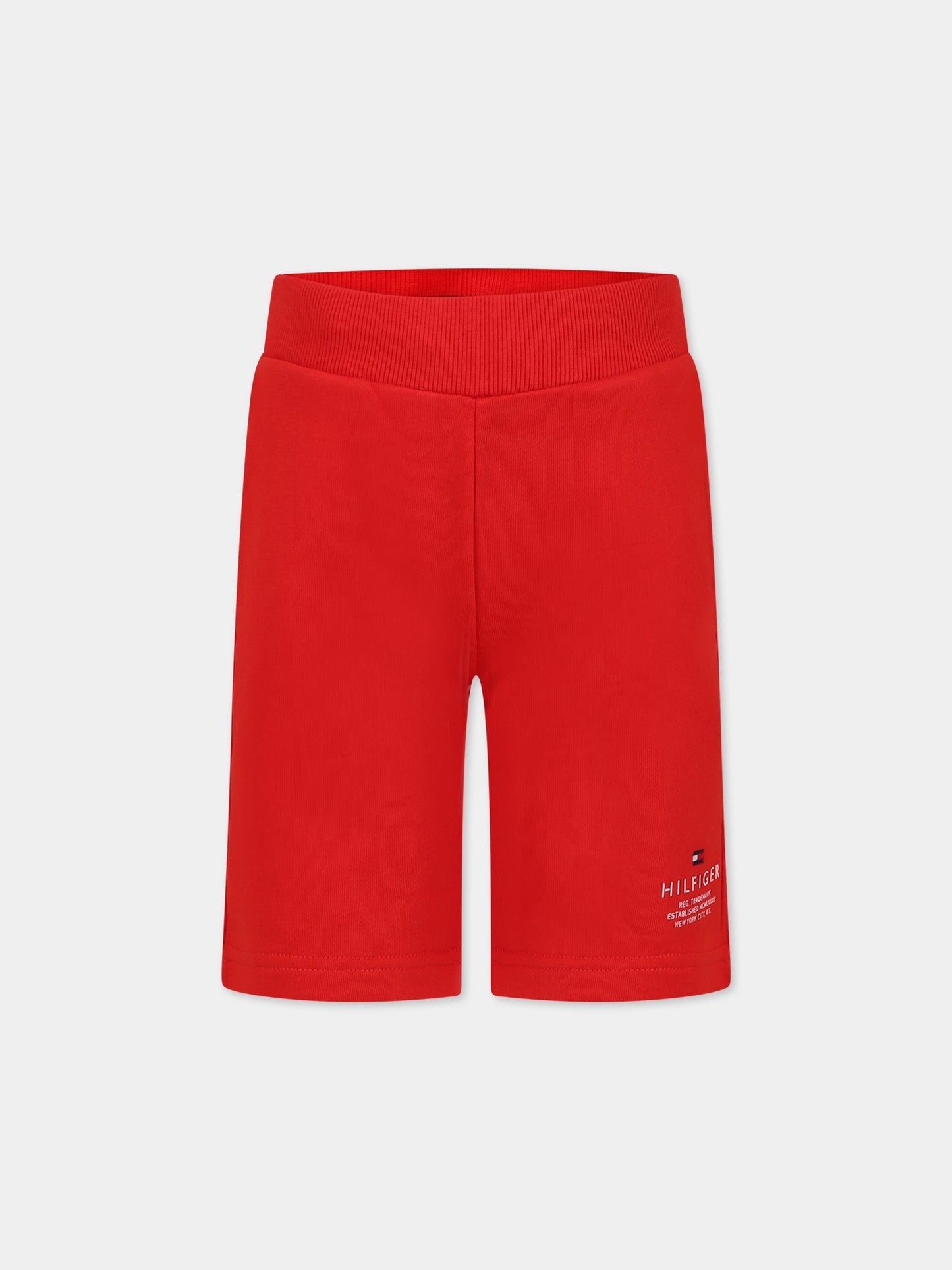 Shorts rossi per bambino con logo,Tommy Hilfiger Junior,KB0KB08115