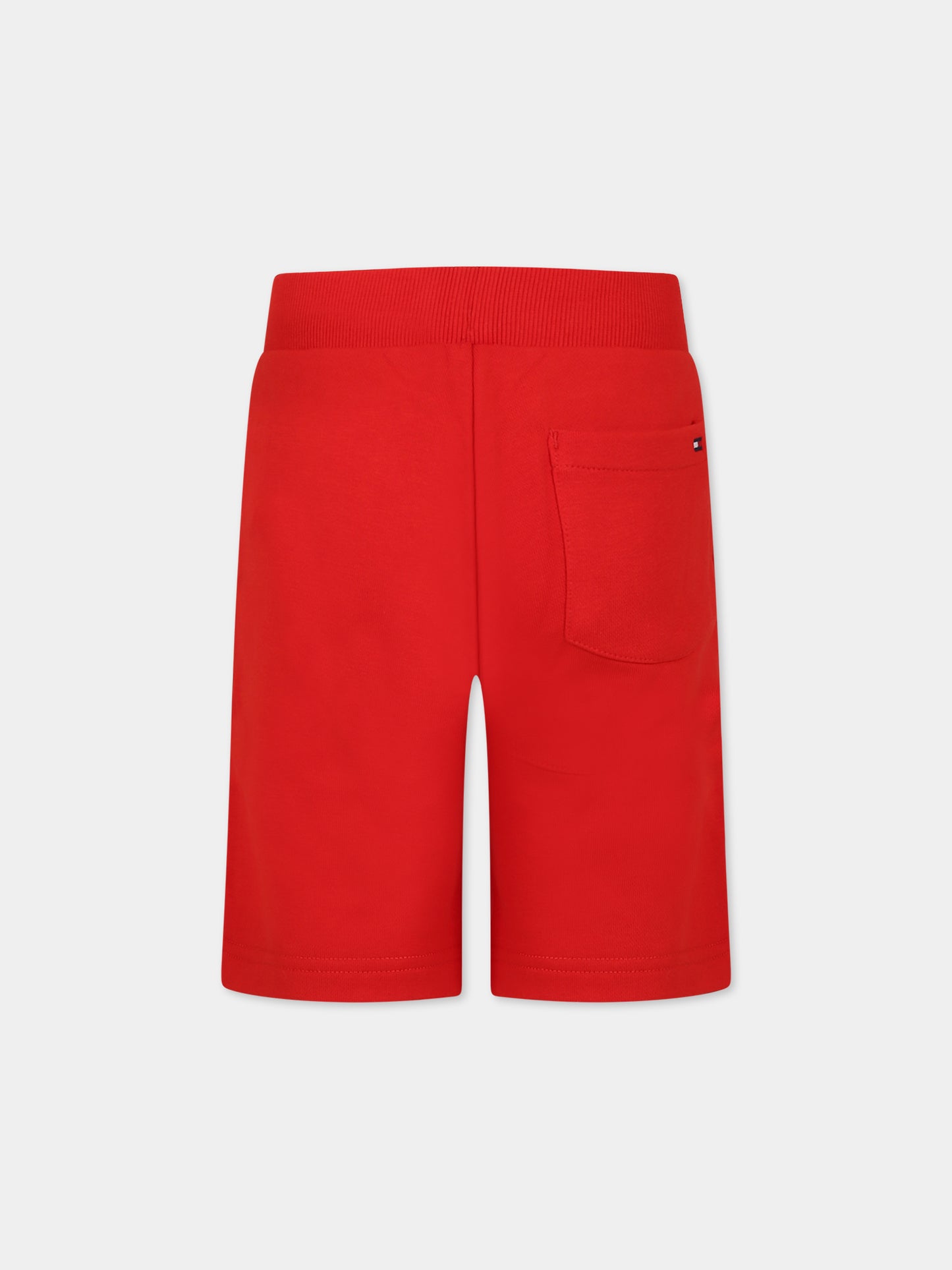 Shorts rossi per bambino con logo,Tommy Hilfiger Junior,KB0KB08115