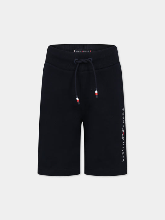 Shorts blu per bambino con logo,Tommy Hilfiger Junior,KB0KB07116