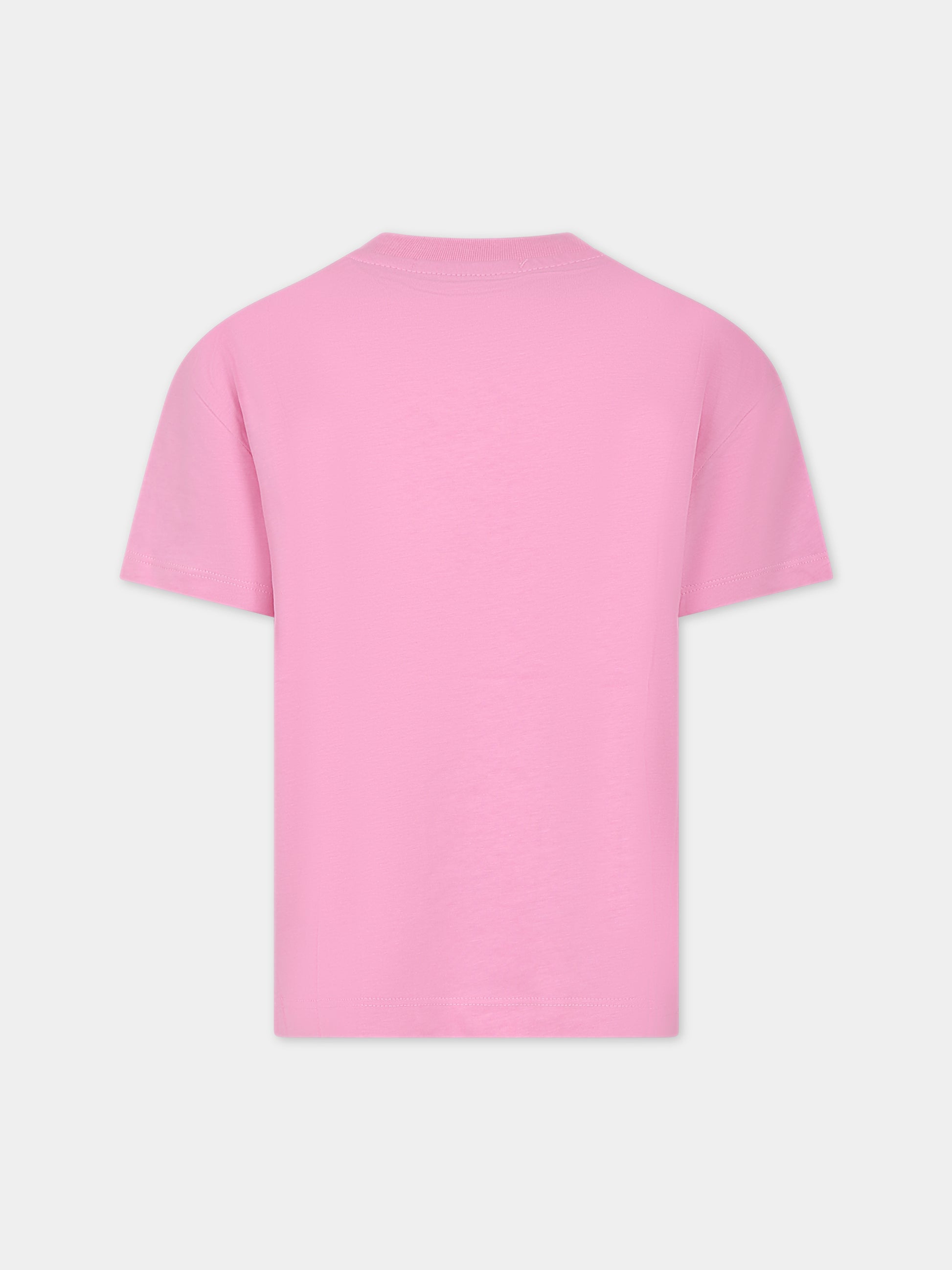 T-shirt rosa per bambina con logo,Msgm Kids,MS029319 042