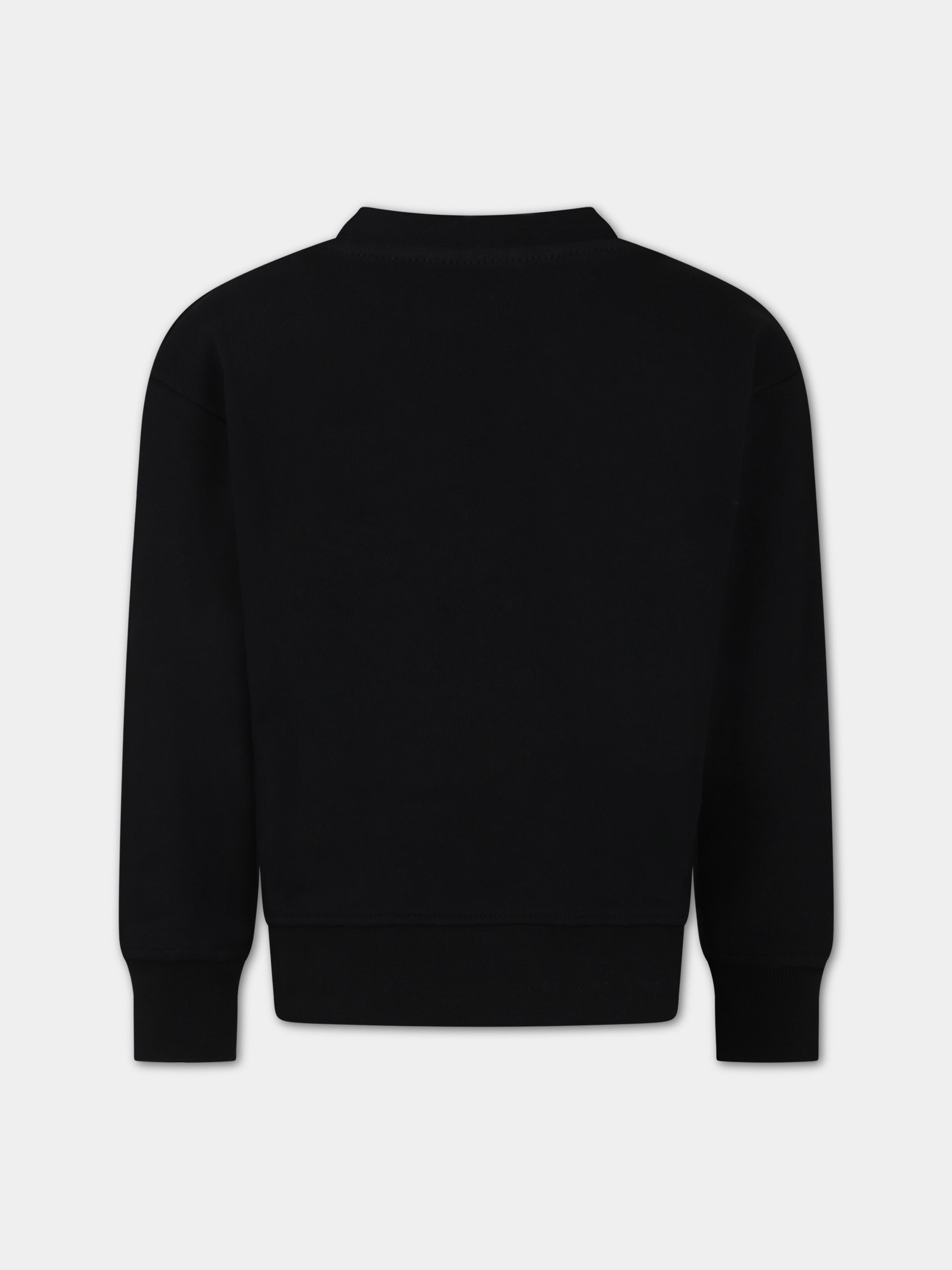 Felpa nera per bambina con logo,Msgm Kids,MS029322 110/08