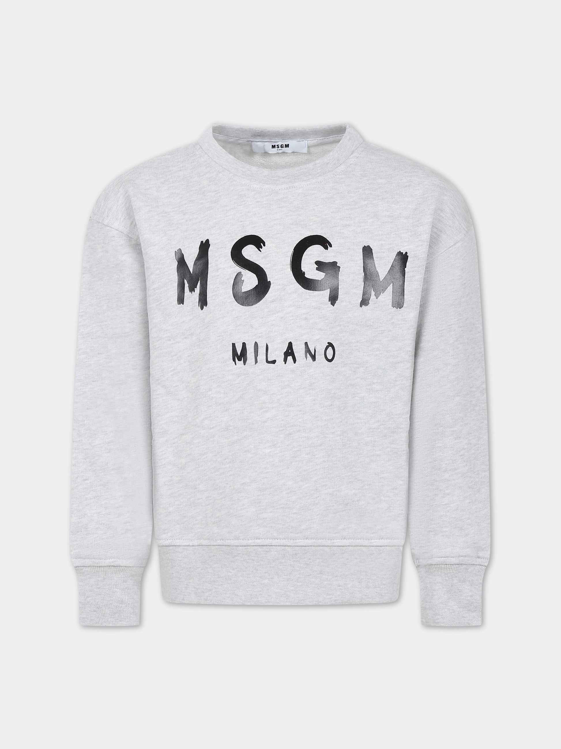 Felpa grigia per bambini con logo,Msgm Kids,MS029324 107