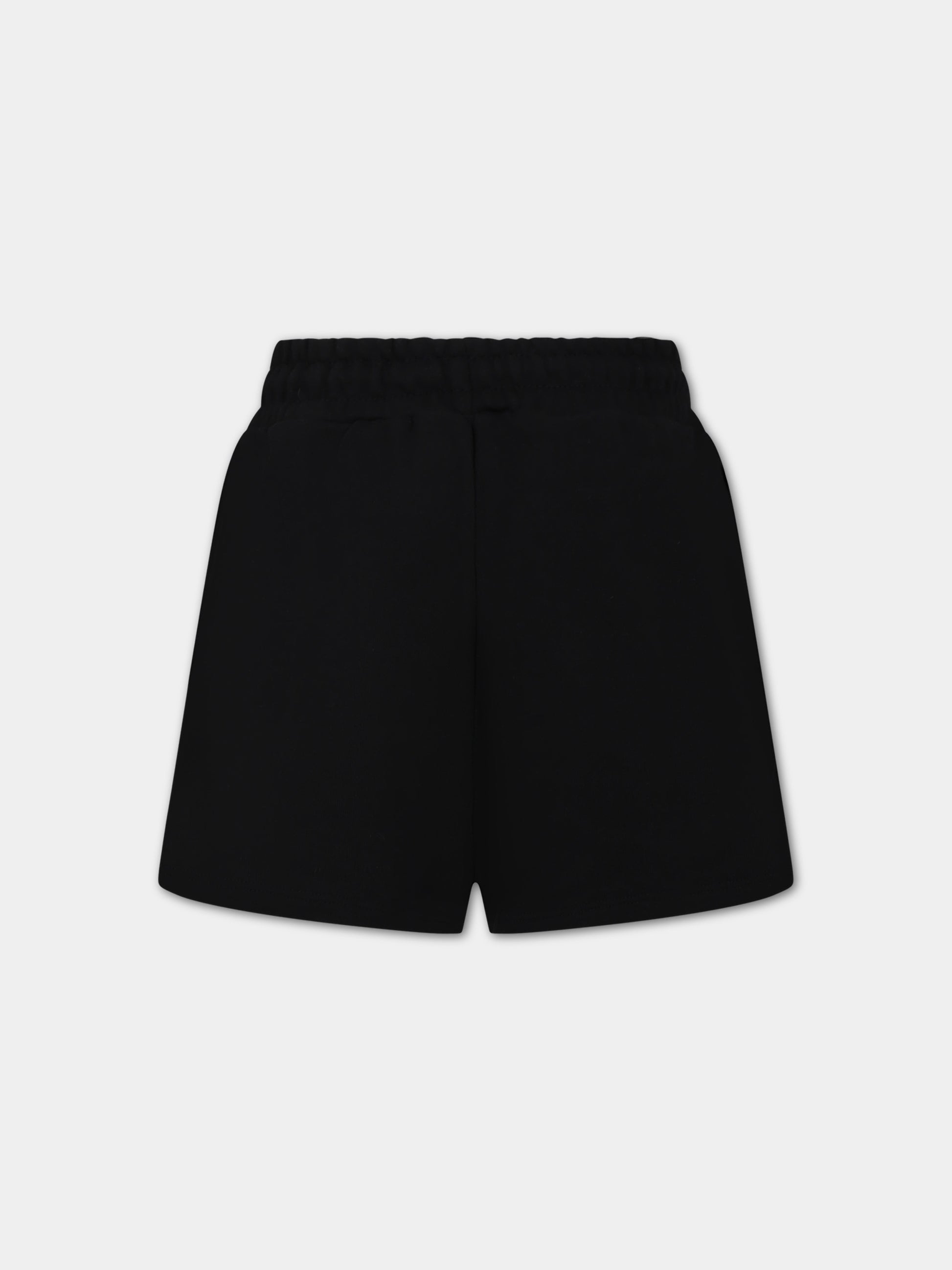 Shorts neri per bambina con logo,Msgm Kids,MS029329 110/08