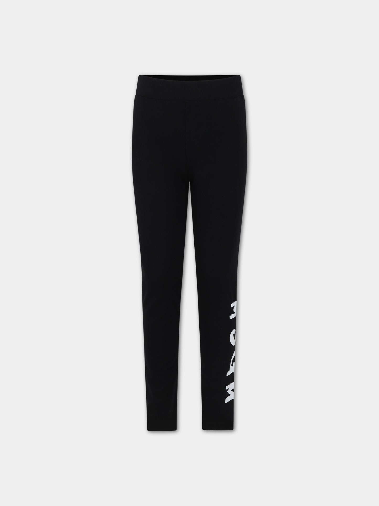 Leggings neri per bambina con logo,Msgm Kids,MS029330 110