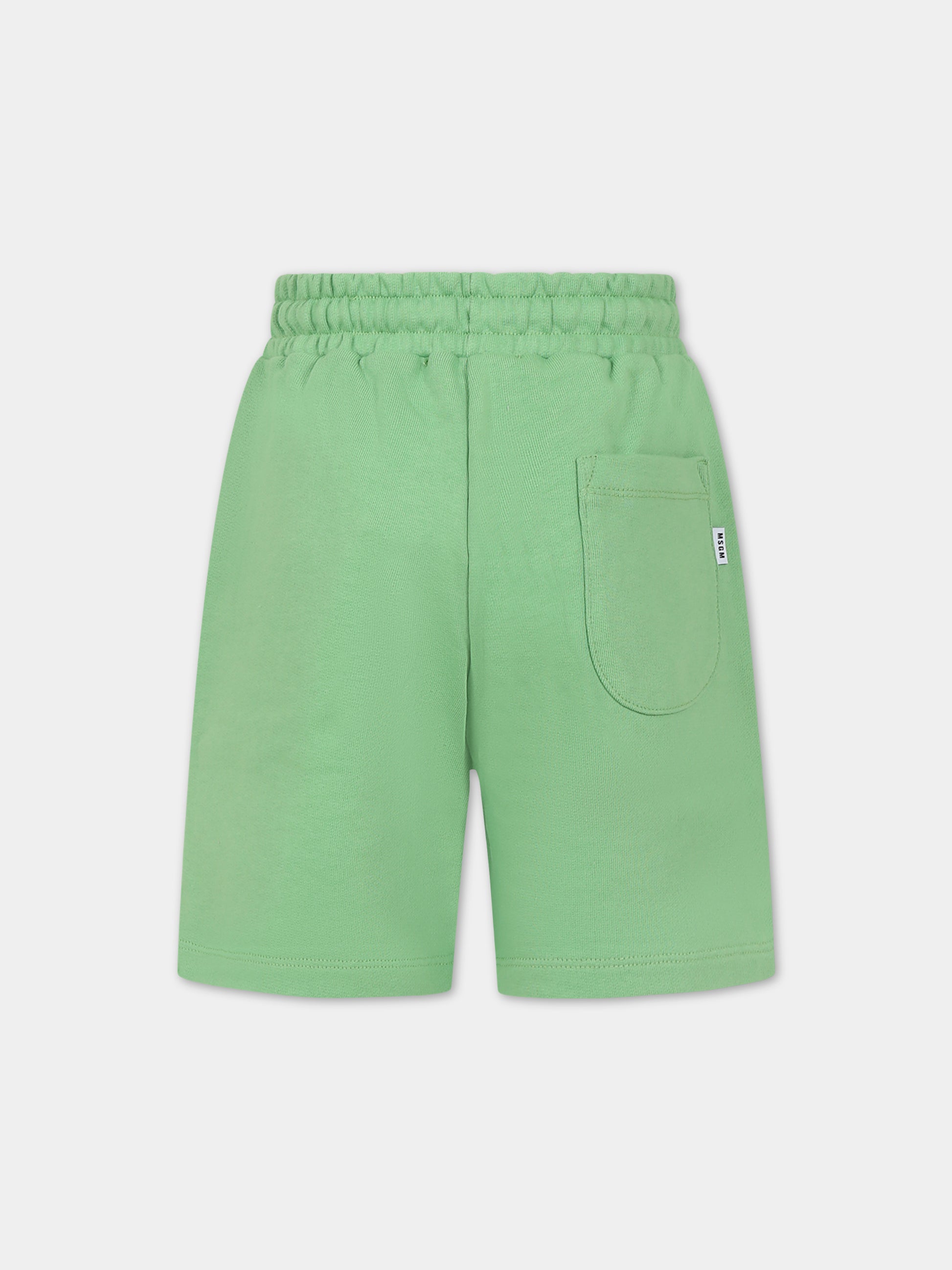 Shorts verdi per bambino con logo,Msgm Kids,MS029331 902