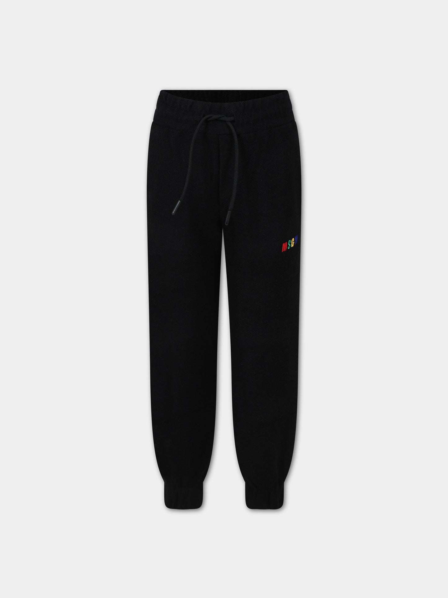 Pantaloni neri per bambini con logo,Msgm Kids,MS029341 110