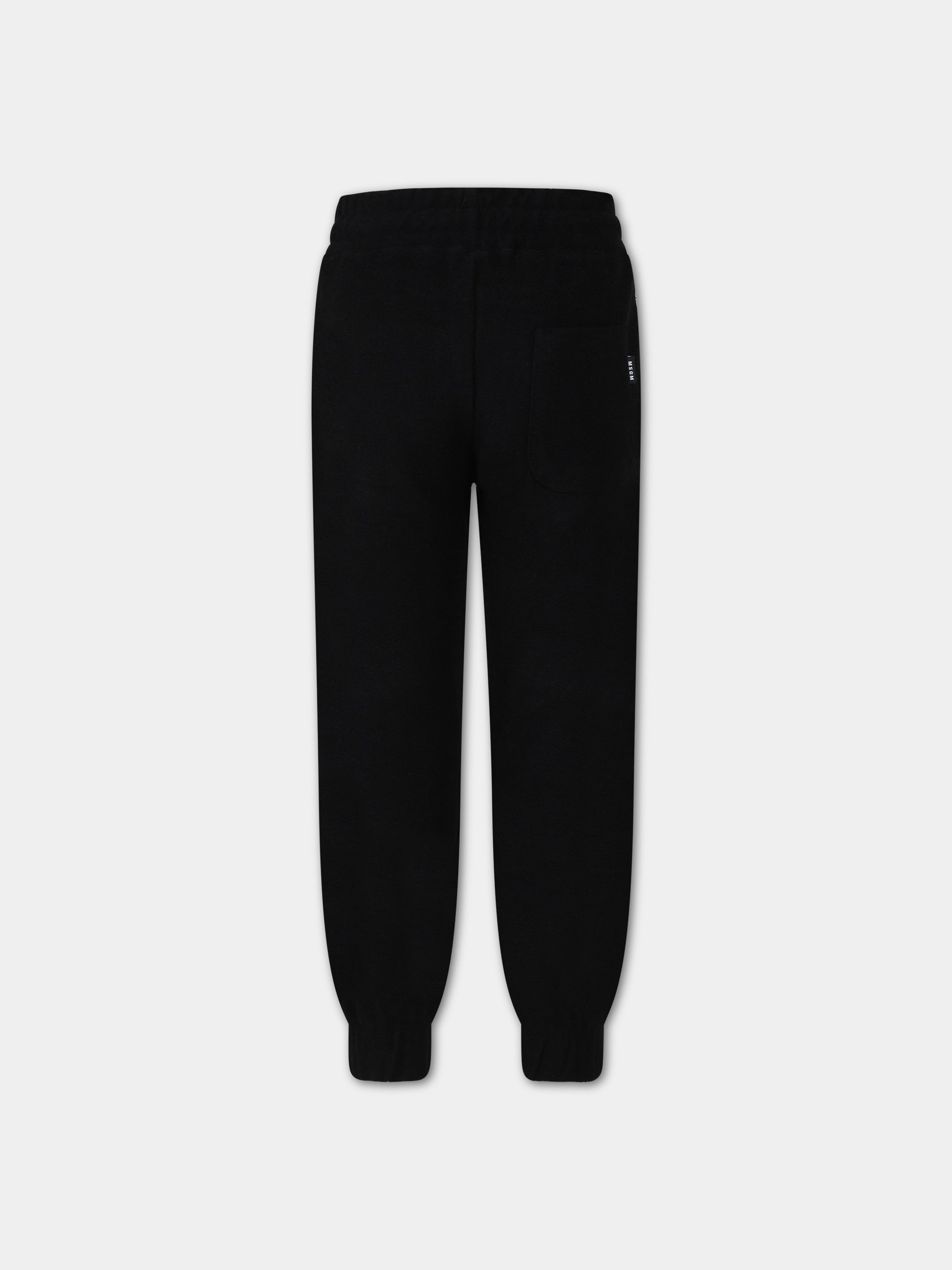 Pantaloni neri per bambini con logo,Msgm Kids,MS029341 110