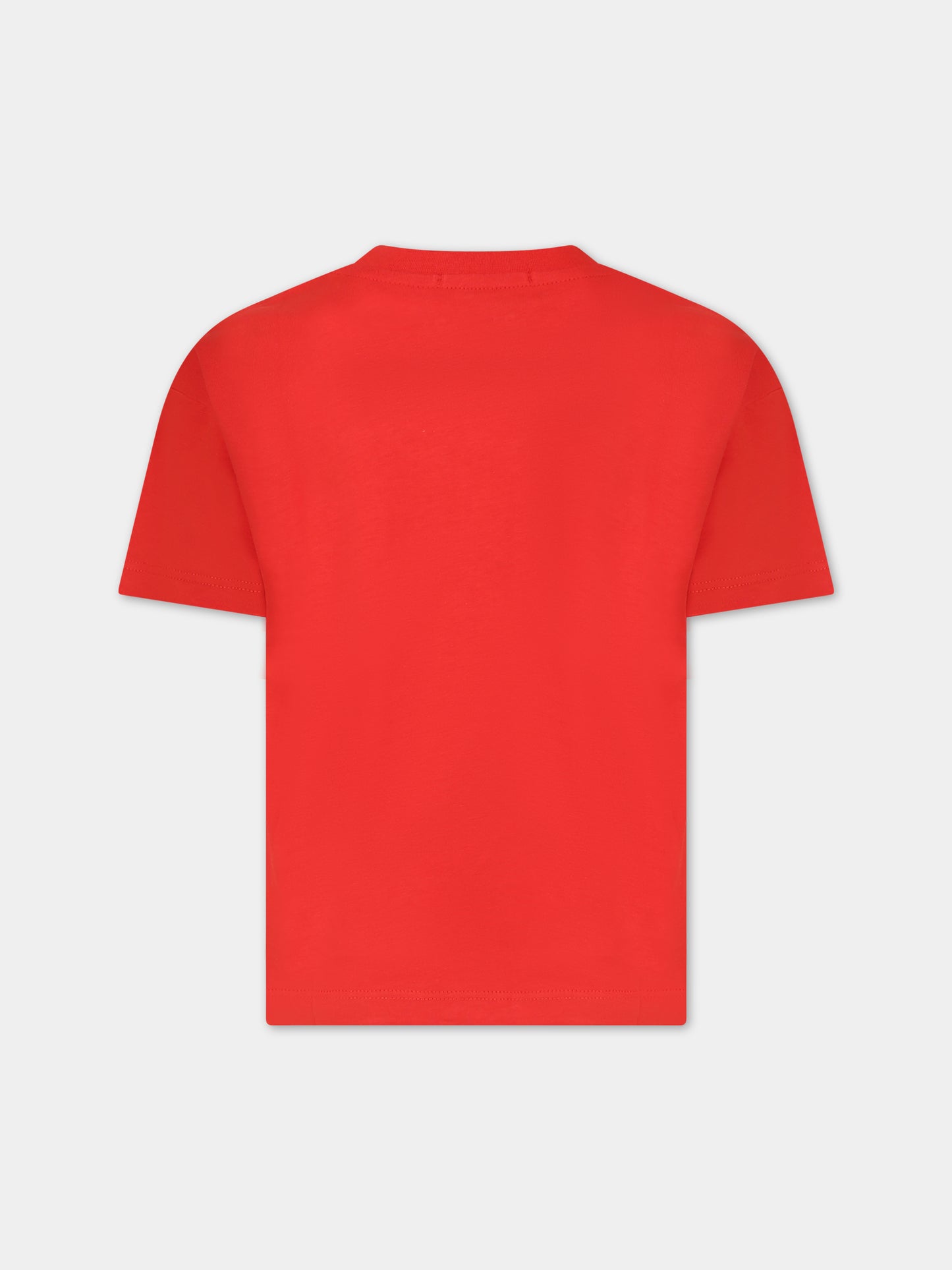 T-shirt rossa per bambini con logo,Msgm Kids,MS029372 040