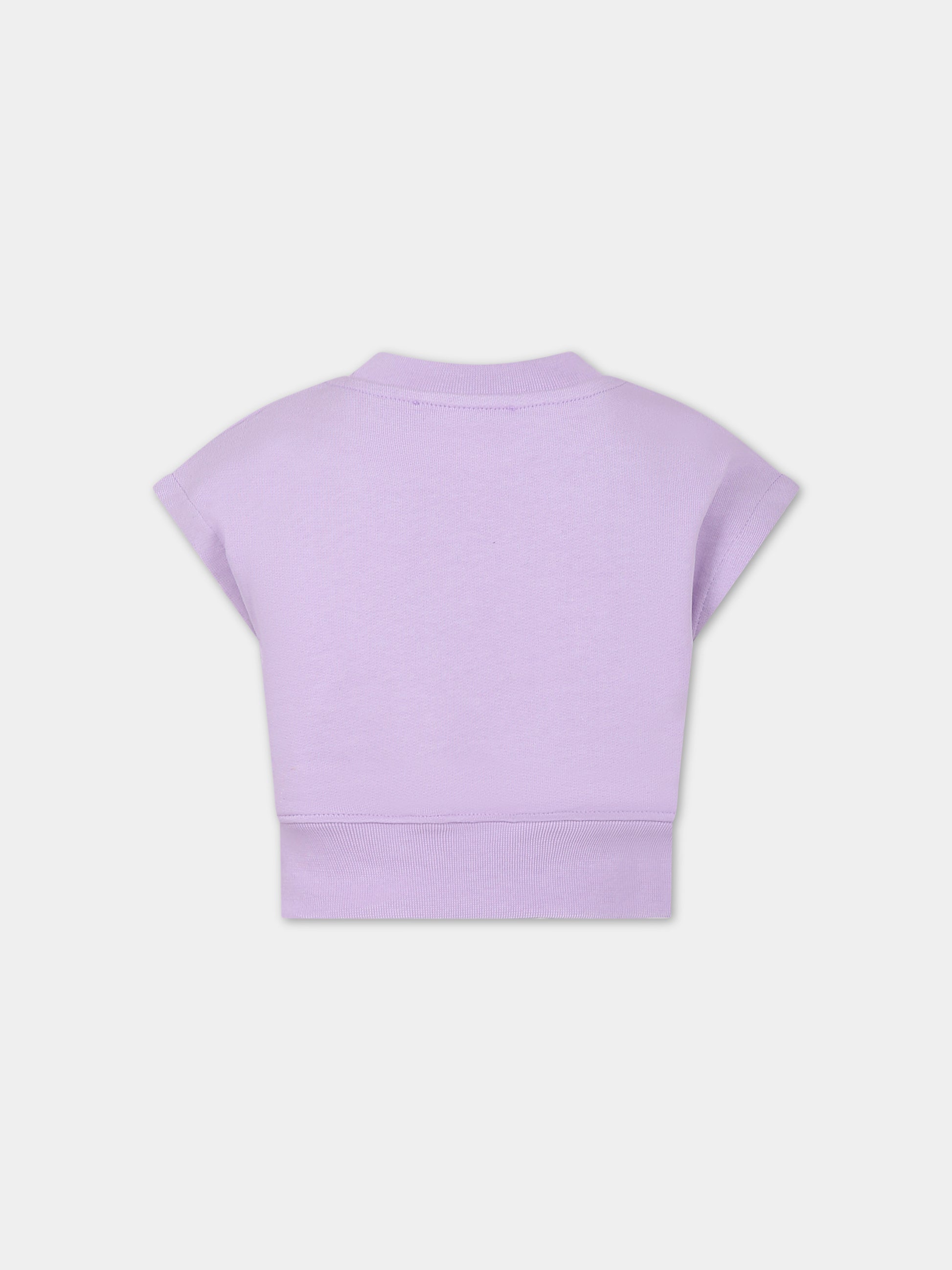 Felpa viola per bambina con logo,Msgm Kids,MS029462 071