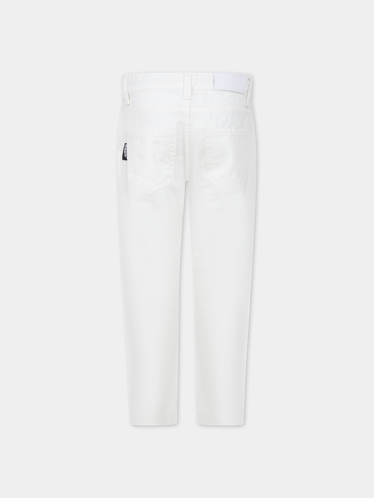 Pantaloni avorio per bambino con logo,Msgm Kids,MS029539 224