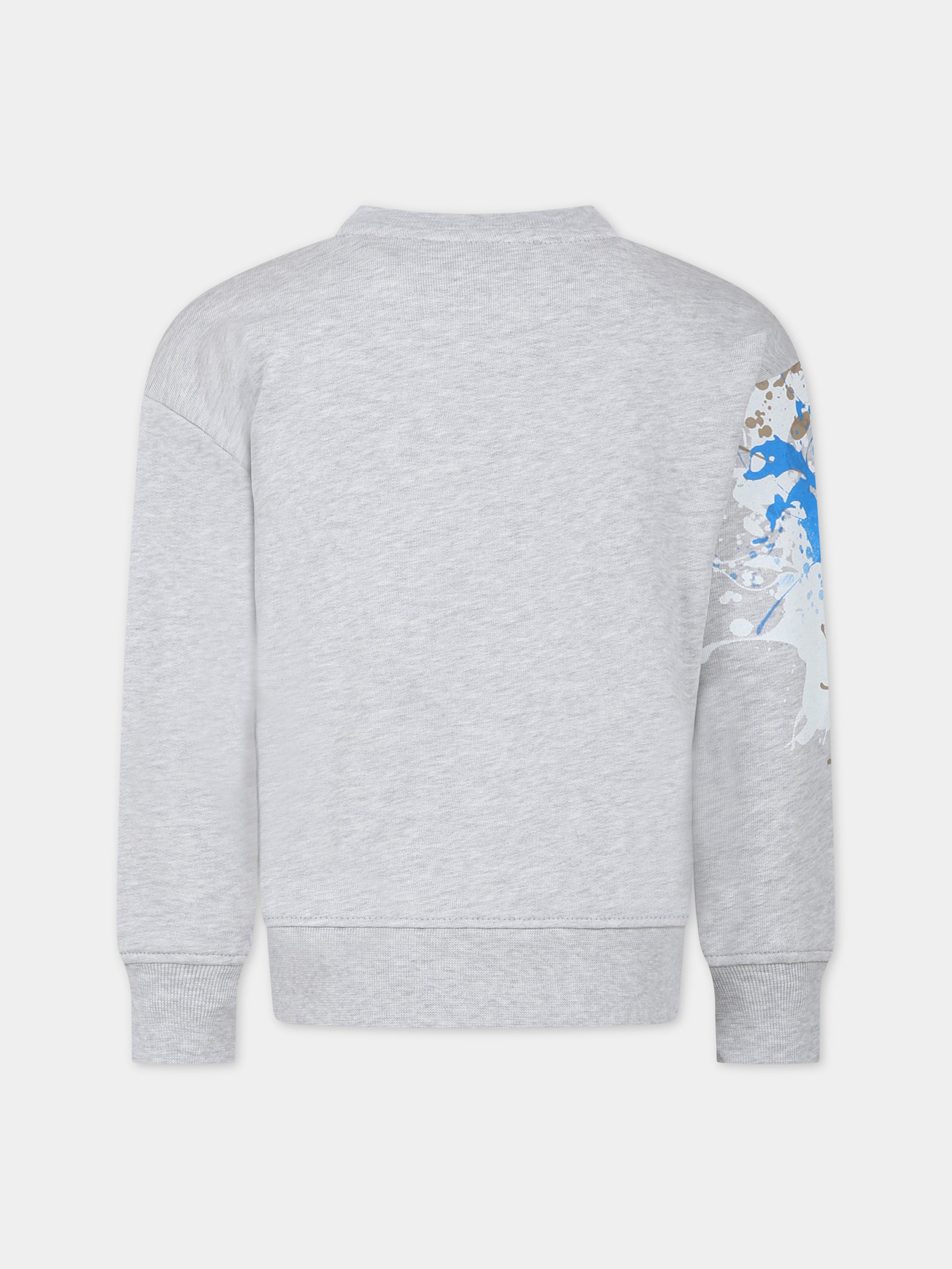 Felpa grigia per bambino con logo e stampa,Msgm Kids,MS029549 107