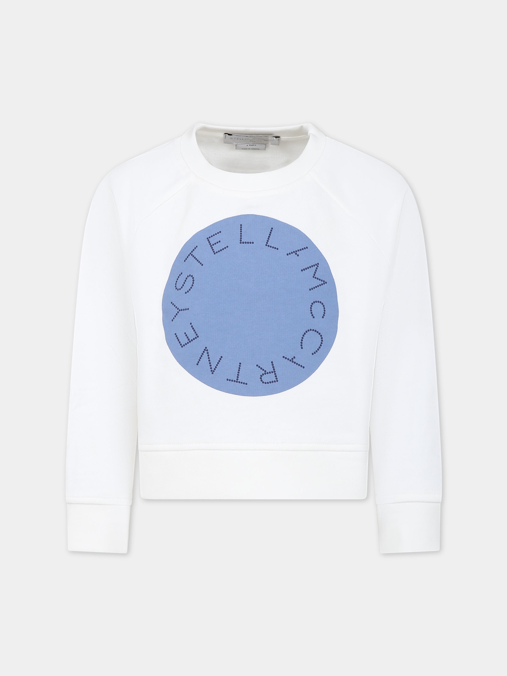 Felpa bianca per bambina con logo,Stella Mccartney Kids,TS4C00 Z0499 101