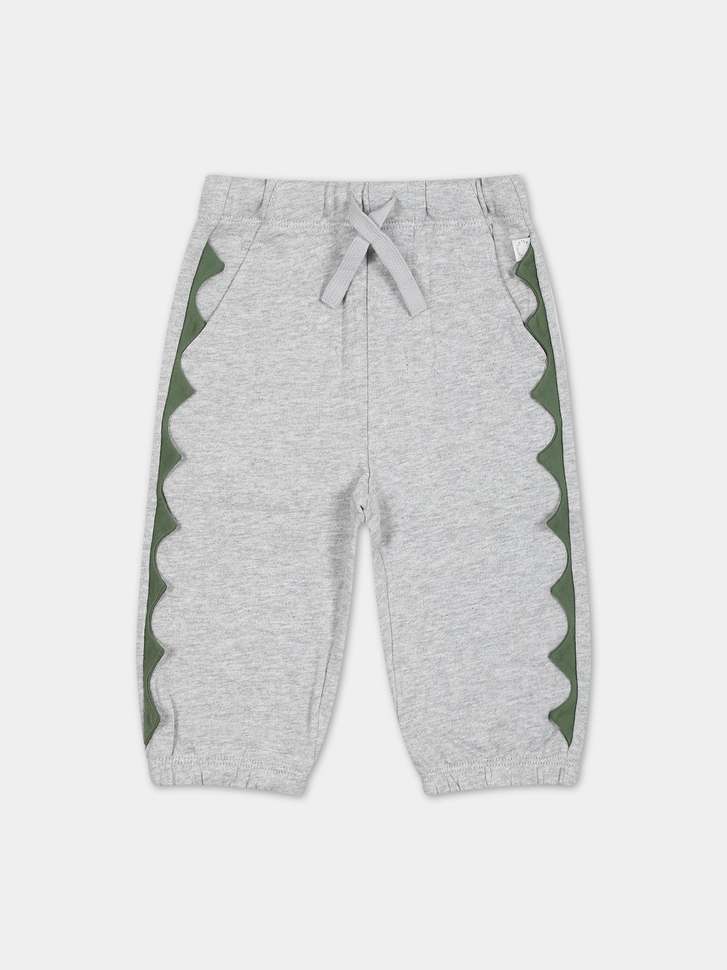 Pantaloni grigi per neonato con creste,Stella Mccartney Kids,TS6570 Z0499 904