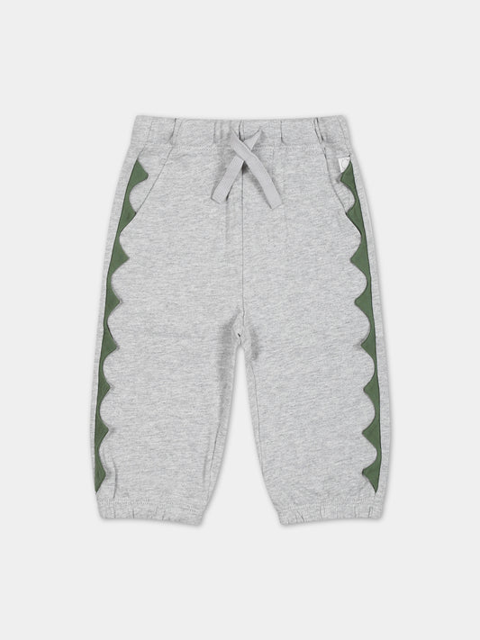 Pantaloni grigi per neonato con creste,Stella Mccartney Kids,TS6570 Z0499 904