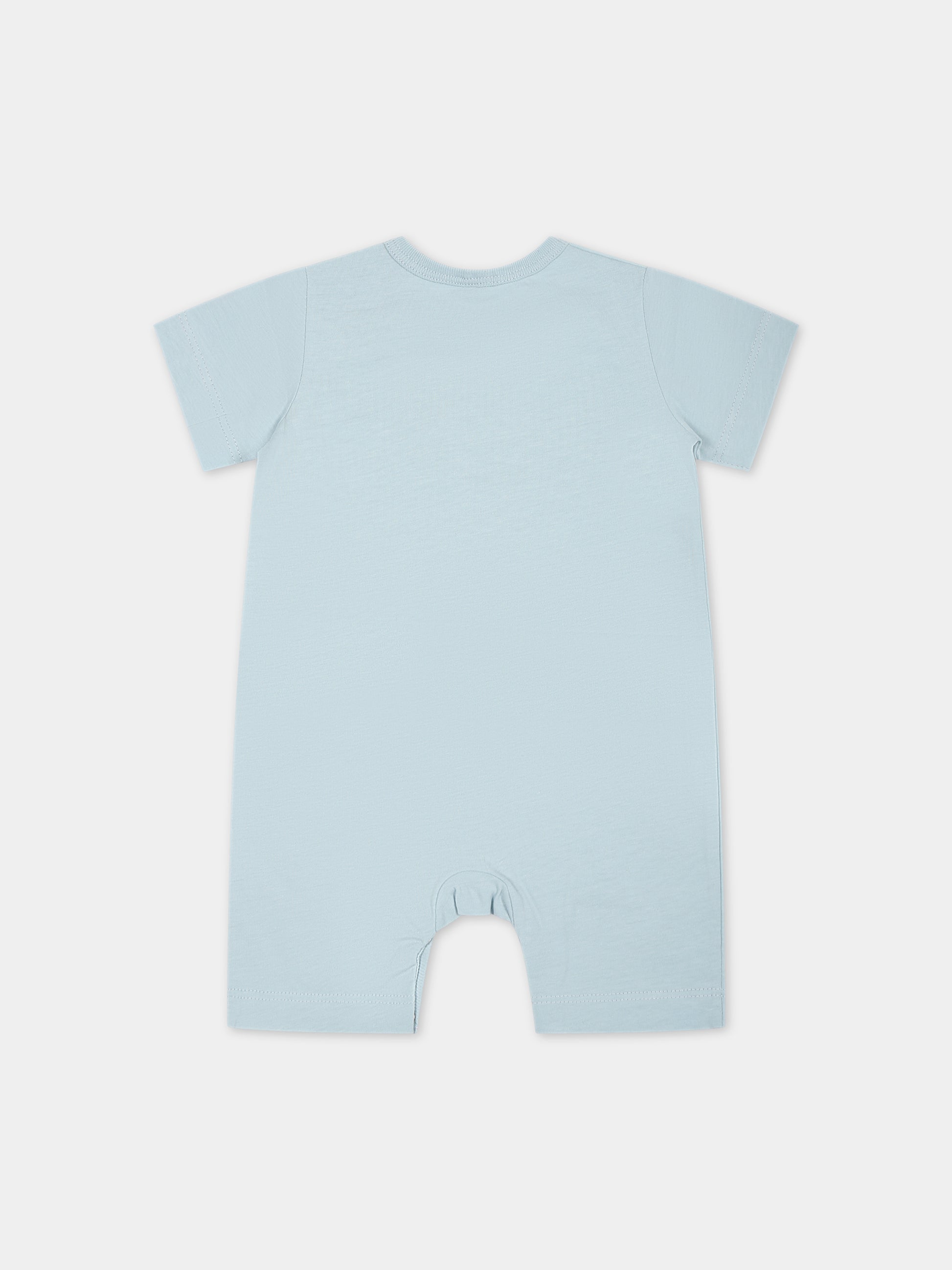 Pagliaccetto celeste per neonato con chitarra e logo,Stella Mccartney Kids,TSA501 Z0434 607